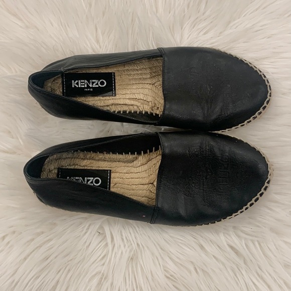 Kenzo Leather Tiger Black Flat Espadrilles - Picture 3 of 16